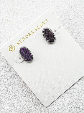 Kendra Scott Purple Quartz Point Stud Earrings